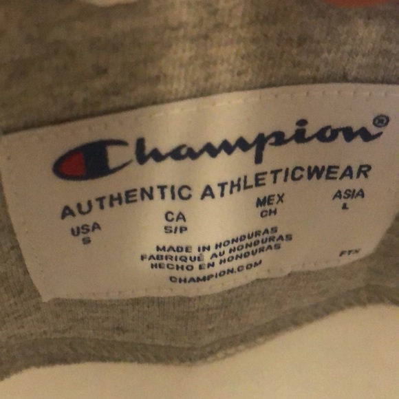 Mens White Champion Fleece Lined Sweatshirt Sweater (Size S) - Picture 5 of 6